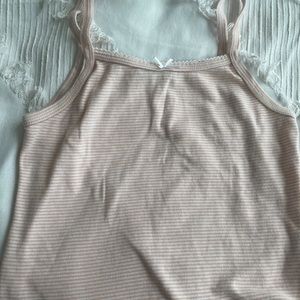 Brandy Melville Pink and white tank